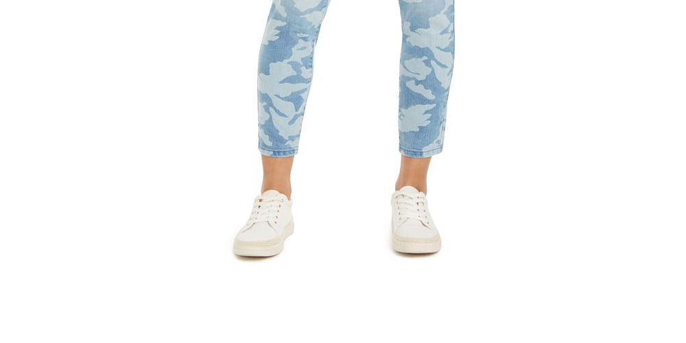 Calça jeans skinny com controle de barriga estampada feminina Style &amp; Co, azul, tamanho 10