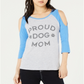 Love Tribe Junior's Dog Mom Blusa Ombro Frio Azul Tamanho P