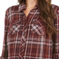Camisa utilitária xadrez feminina Style &amp; Co, vinho, tamanho pequeno G