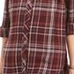 Camisa utilitária xadrez feminina Style &amp; Co, vinho, tamanho pequeno G