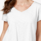 Top feminino de crochê com bainha de lenço, tamanho pequeno, branco, estilo &amp; co