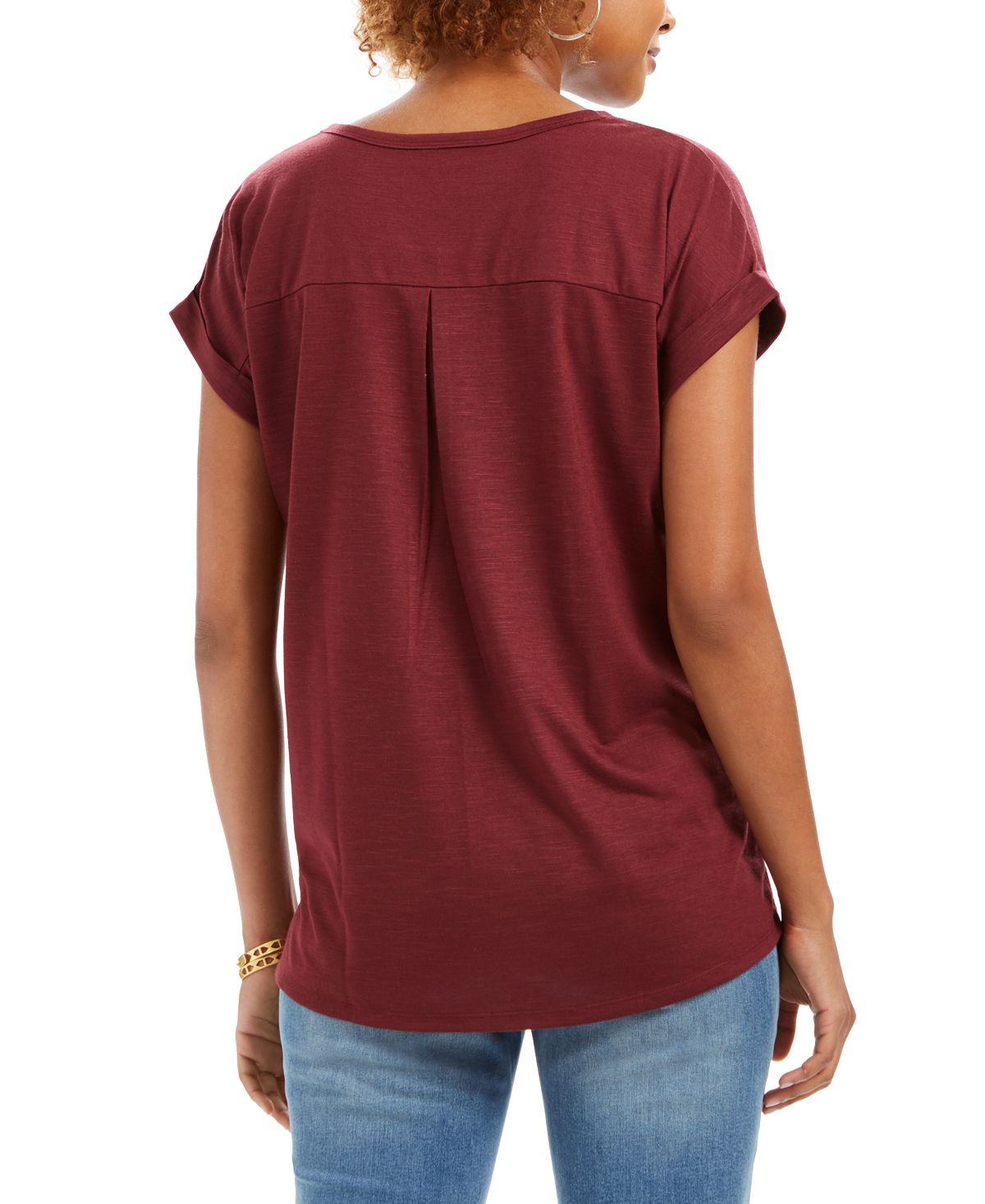 Blusa feminina com estampa de árvore Style &amp; Co, vermelha, tamanho pequeno M