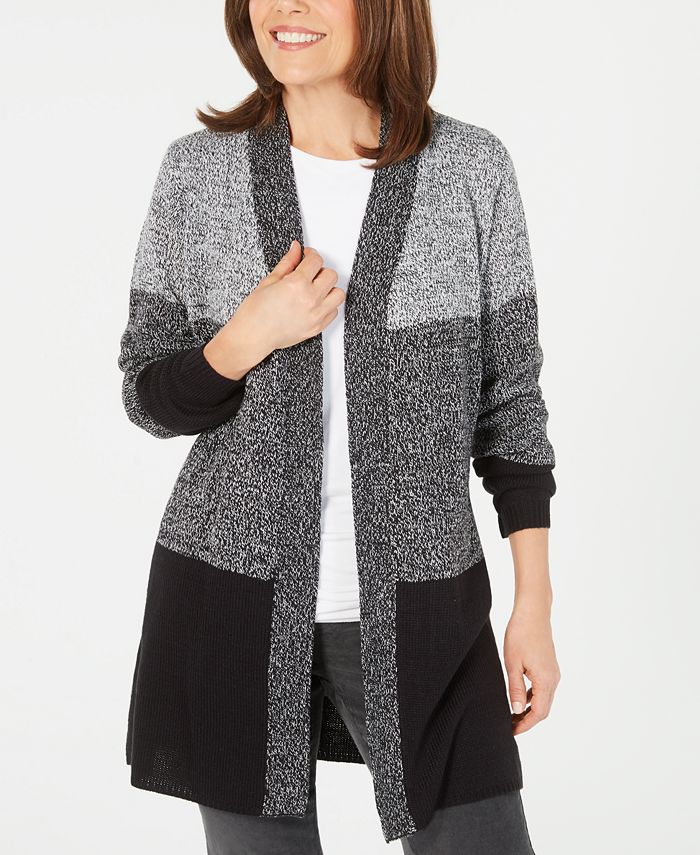 Karen Scott Cardigan Feminino Colorblock Preto Tamanho Pequeno P
