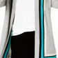 Cardigan feminino Charter Club Cashmere Border Duster, cinza gelo, mesclado, prata, tamanho P