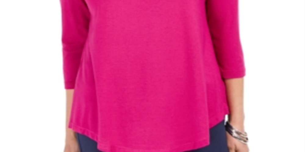 JM Collection Blusa feminina com ombros descobertos, rosa, tamanho grande