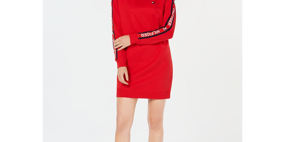 Vestido de moletom esportivo feminino Tommy Hilfiger azul escuro tamanho G