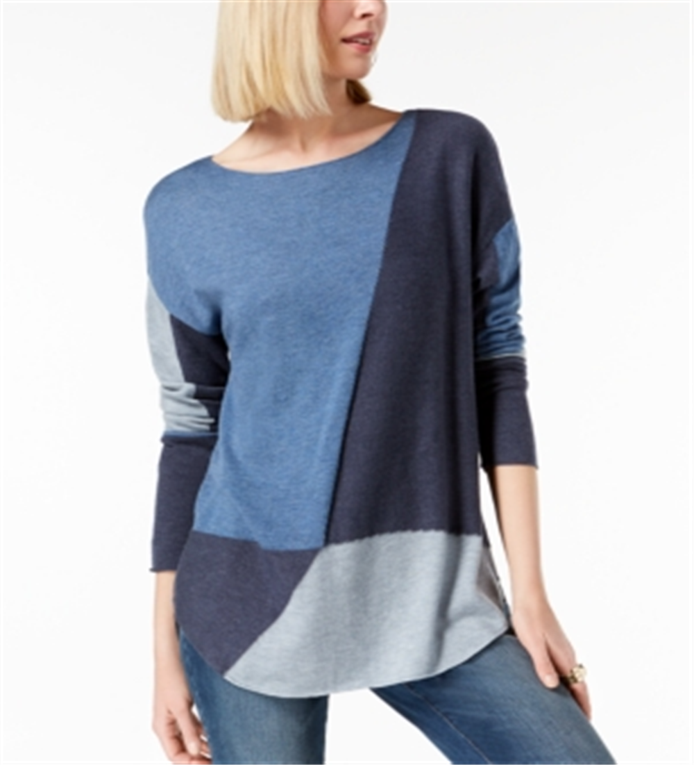 Suéter feminino colorblock da INC International Concepts, azul, tamanho P