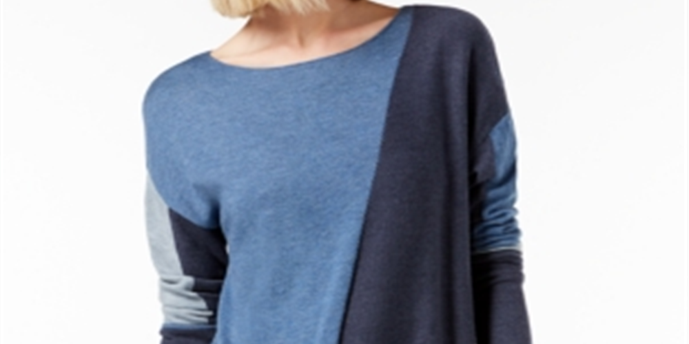 Suéter feminino colorblock da INC International Concepts, azul, tamanho P