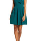 Vestido feminino Vince Camuto com decote em arco e ajuste evasê, verde, tamanho 4