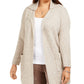 Cardigan feminino plus size aberto frontal estilo &amp; co marrom tamanho 0X