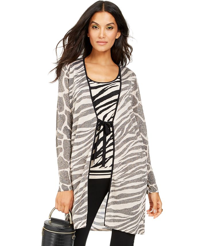 Suéter feminino zebra completer da INC International Concepts, cinza, tamanho X-S