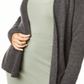 Cardigan de cashmere feminino com frente aberta, mescla cinza, tamanho GG