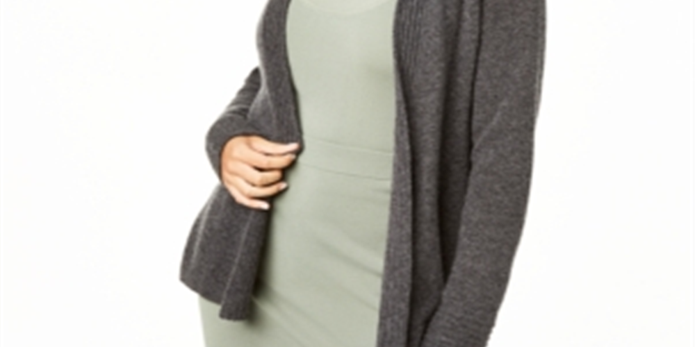 Cardigan de cashmere feminino com frente aberta, mescla cinza, tamanho GG