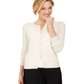 Cardigan feminino de cashmere com botões de cristal Charter Club, branco, tamanho M