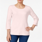 Karen Scott Blusa feminina com decote redondo rosa tamanho M