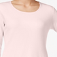 Karen Scott Blusa feminina com decote redondo rosa tamanho M