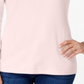 Karen Scott Blusa feminina com decote redondo rosa tamanho M