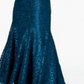 Vestido sereia com renda floral e ombro de fora feminino R &amp; M Richards, azul pavão, tamanho 12 pequeno