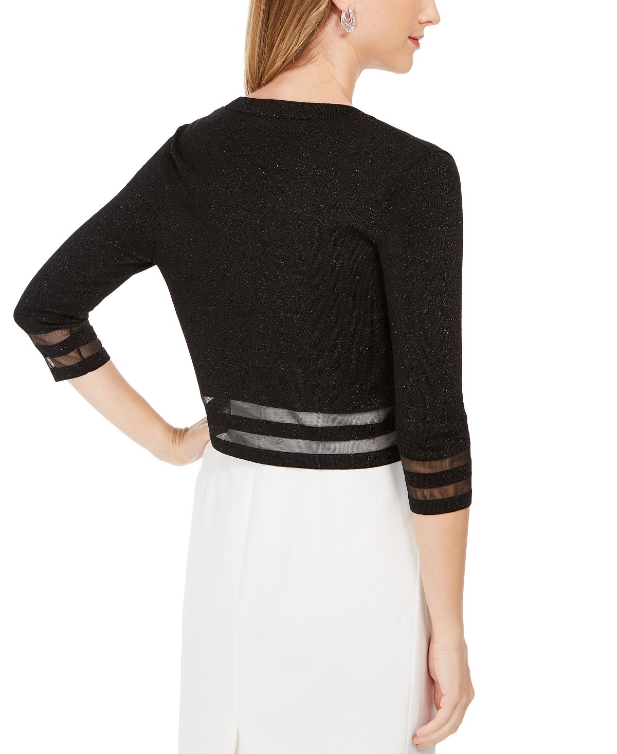 Suéter feminino Jessica Howard Illusion Hem, preto, tamanho pequeno G