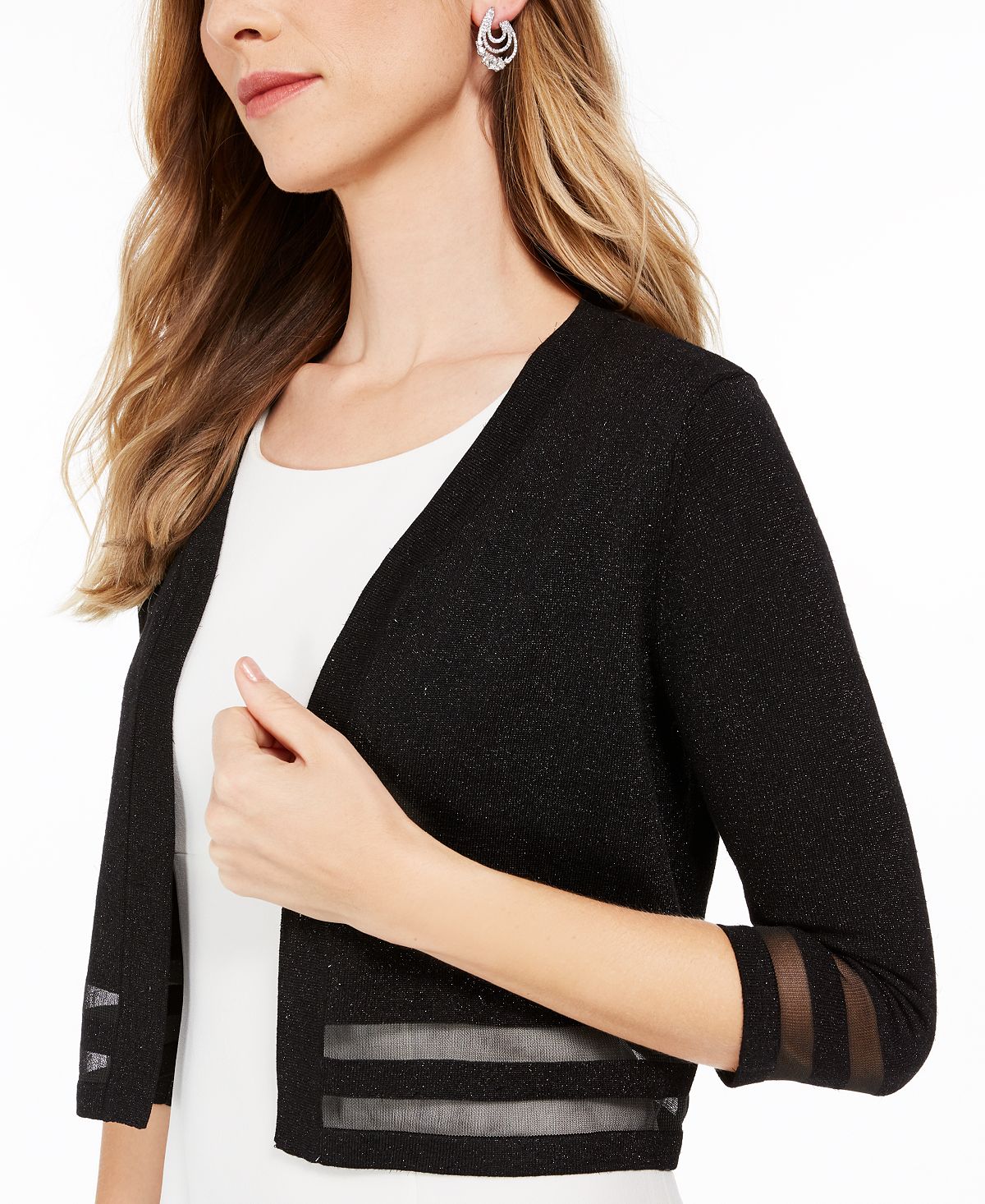 Suéter feminino Jessica Howard Illusion Hem, preto, tamanho pequeno G