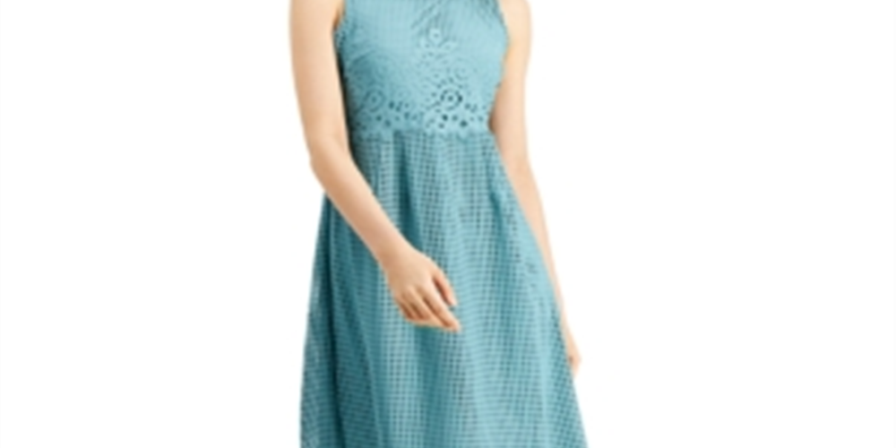 Vestido MIDI de renda feminino Alfani, tamanho 2, azul-água