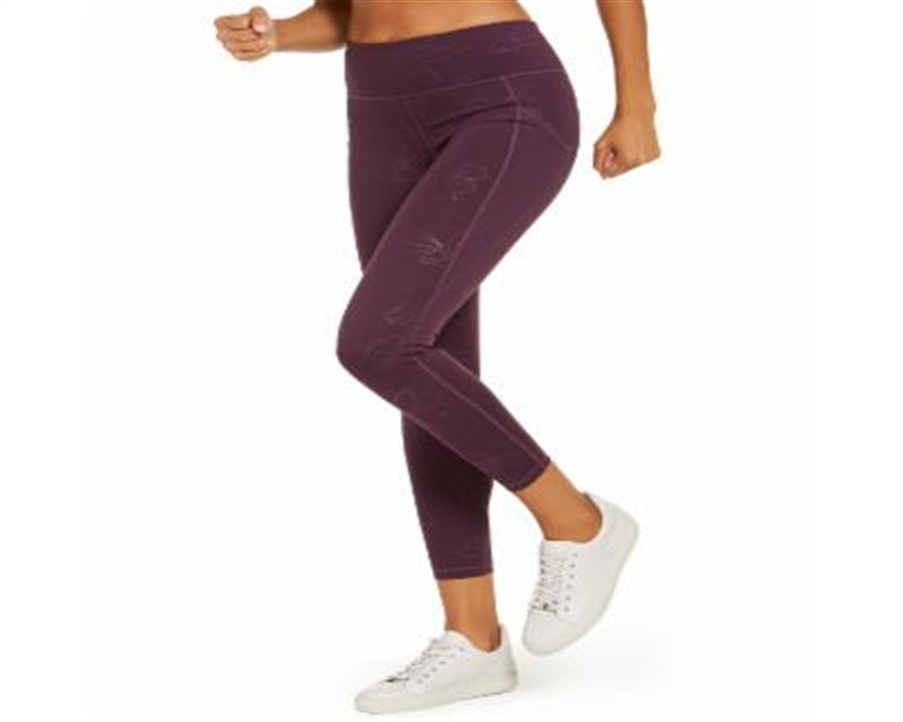 Leggings femininas Ideology com estampa tonal até o tornozelo, roxas, tamanho XXL