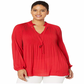 Ralph Lauren Feminino Georgette Amarre o decote em V Vermelho Tamanho 3X