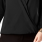 Blusa feminina Alfani Surplice preta tamanho pequeno G