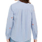 Camisa feminina estampada Charter Club azul tamanho XS