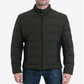 Jaqueta acolchoada masculina Michael Kors com zíper completo e mix de mídia, verde, tamanho XX-G