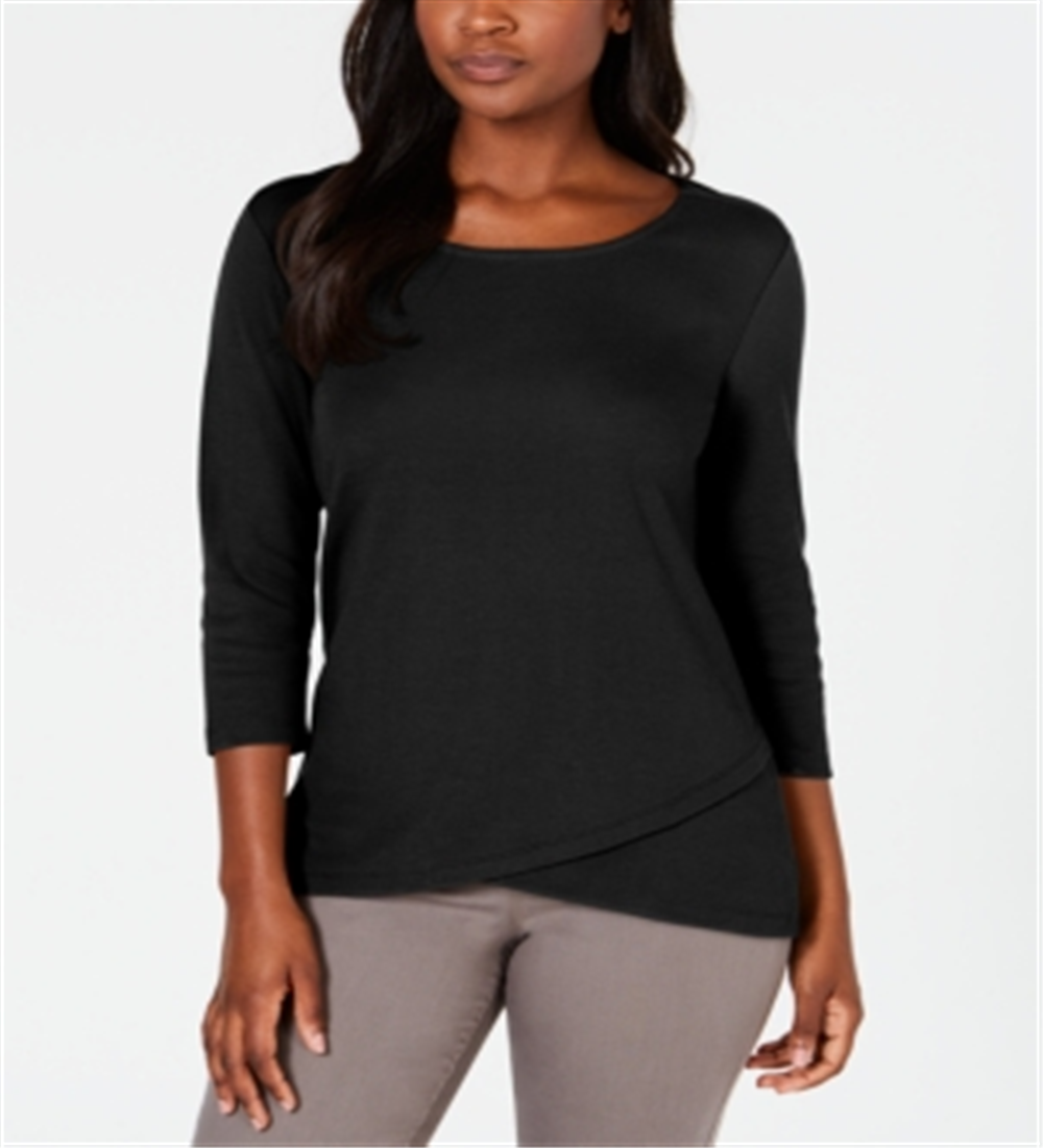 Karen Scott Top Tulip Hem Feminino Preto Tamanho X-S