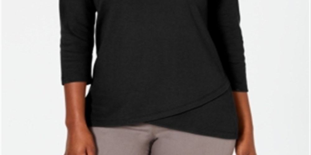 Karen Scott Top Tulip Hem Feminino Preto Tamanho X-S