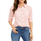 Camisa feminina Charter Club Petite com bolso aplicado - Rosa Misty, tamanho Petit XL