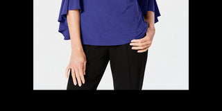 MSK Women's Embellished Bell Sleeve Top Blue Size S