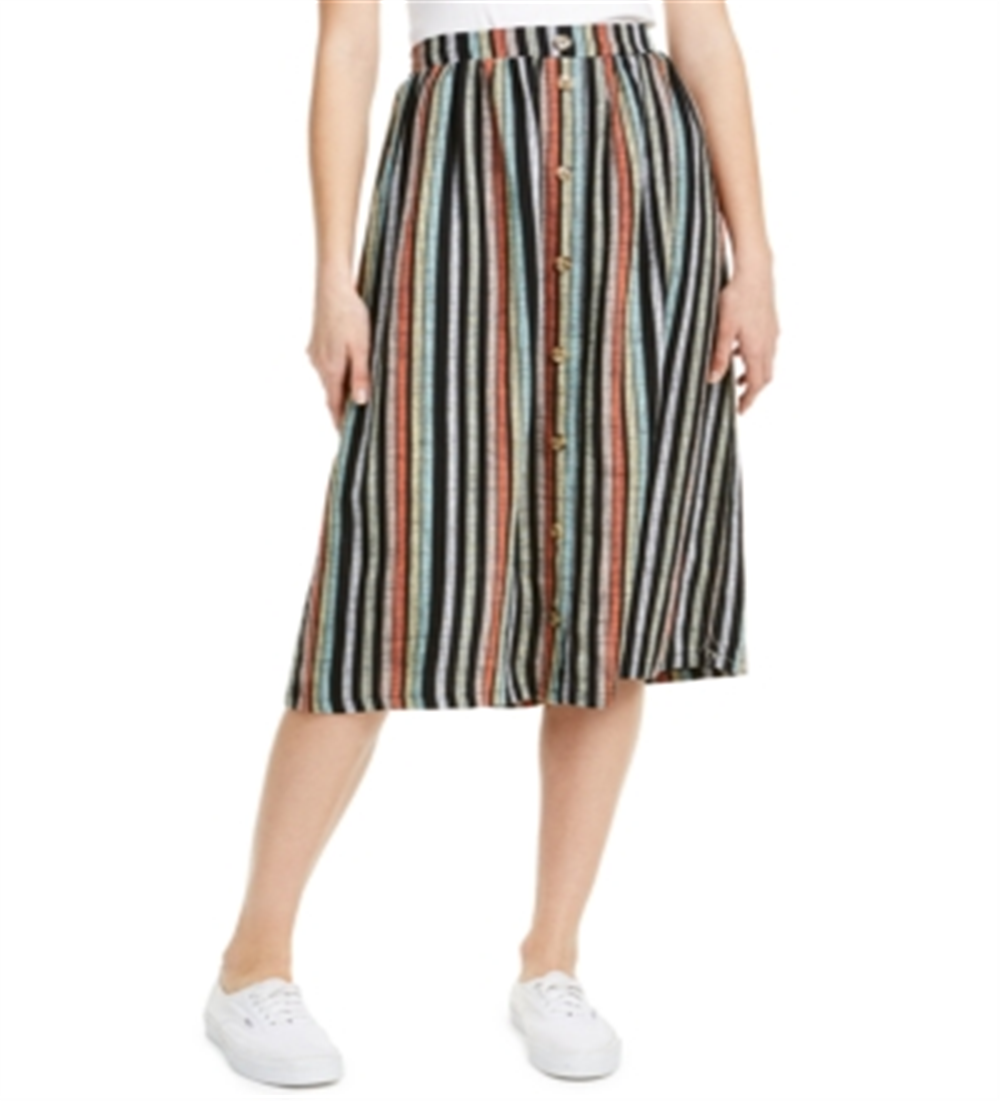 Saia MIDI listrada Ultra Flirt Junior, preta, tamanho pequeno