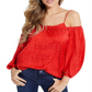 Guss Top feminino tomara que caia com estampa tonal, vermelho, tamanho pequeno