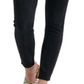 Calça jeans skinny feminina Lucky Brand Bridgette com botões, preta, tamanho 31