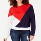 Moletom Hippie Rose Junior Colorblock com zíper de um quarto, vermelho, tamanho extragrande