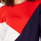 Moletom Hippie Rose Junior Colorblock com zíper de um quarto, vermelho, tamanho extragrande