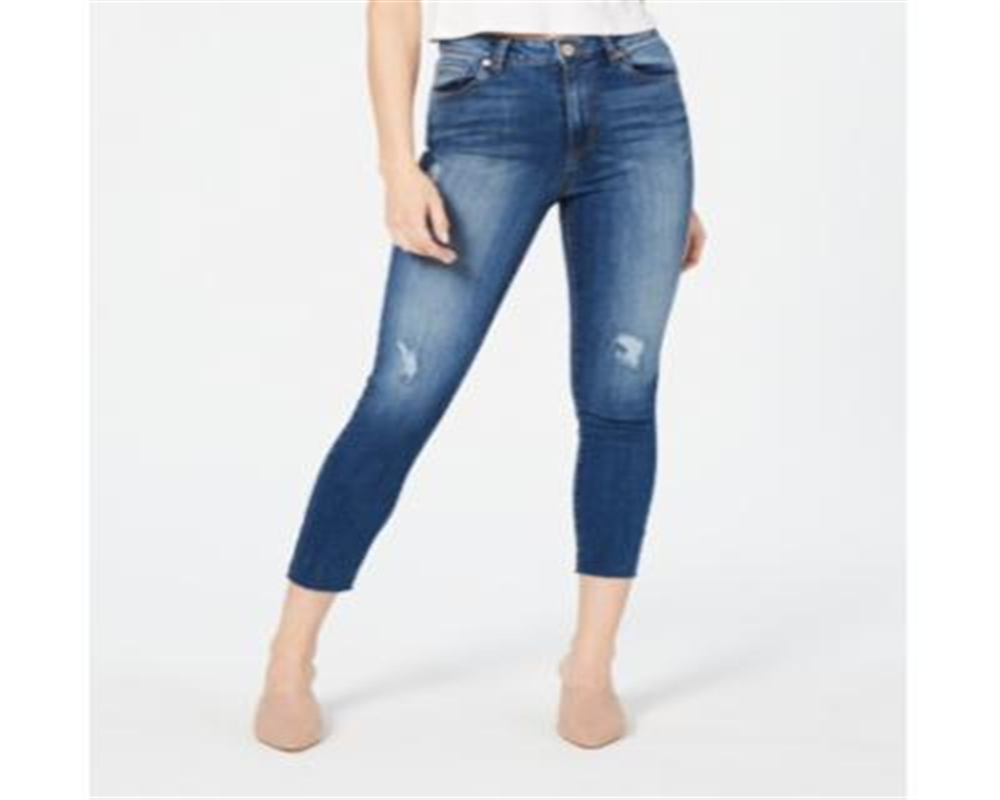 Calça jeans skinny cropped de cintura alta feminina STS Blue, tamanho 32