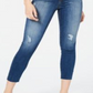 Calça jeans skinny cropped de cintura alta feminina STS Blue, tamanho 32