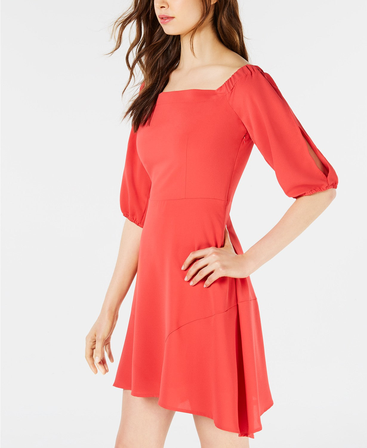 Vestido feminino Bar III Flare, laranja, tamanho 8