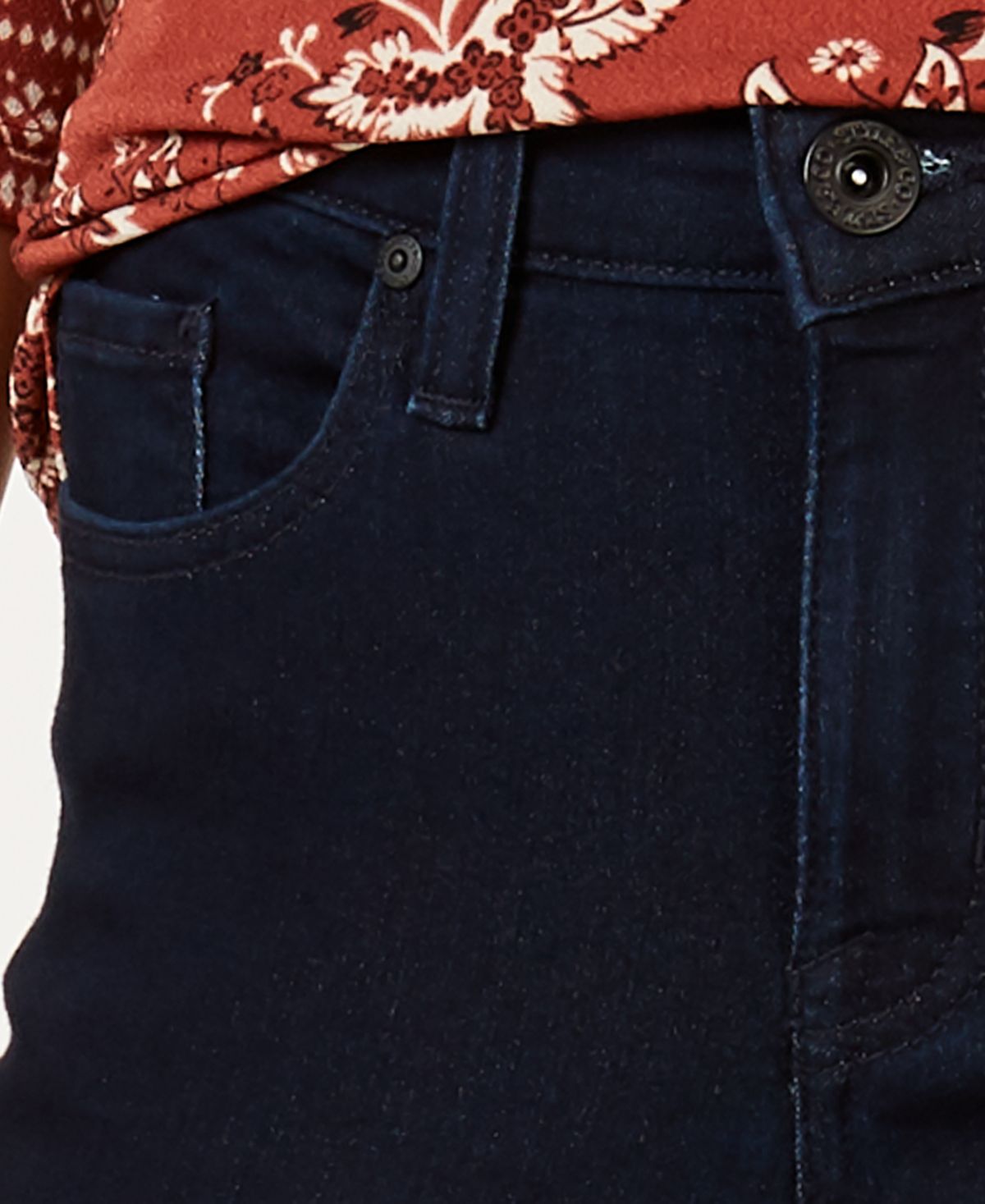 Jeans skinny feminino Style &amp; Co, azul marinho, tamanho 10, pequeno