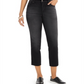 Calça jeans cropped feminina Style &amp; Co, perna reta, preta, tamanho 2