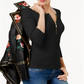 Suéter feminino com zíper frontal da INC International Concepts, preto, tamanho G