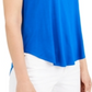 Blusa Alfani Feminina Petites de Veludo com Gola Lisa Azul Tamanho Petite M