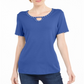 Karen Scott Top Feminino com Tachas e Decote em V Azul Tamanho P