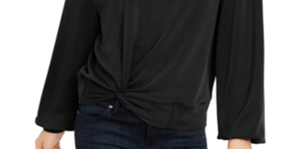 Moletom feminino com capuz e estampa frontal Earth Twist da INC International Concepts, preto, tamanho M