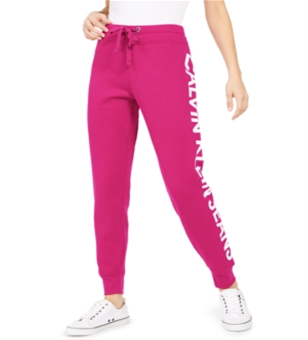 Calça jeans feminina Calvin Klein com estampa jogger rosa tamanho pequeno