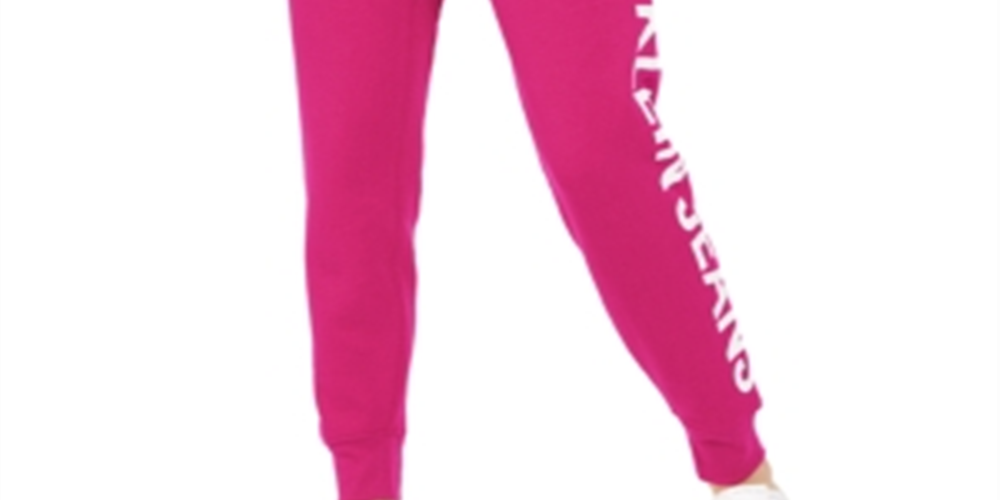 Calça jeans feminina Calvin Klein com estampa jogger rosa tamanho pequeno